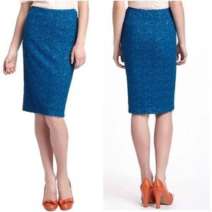 Anthro | Moulinette Soeurs Lapis Lace Pencil Skirt